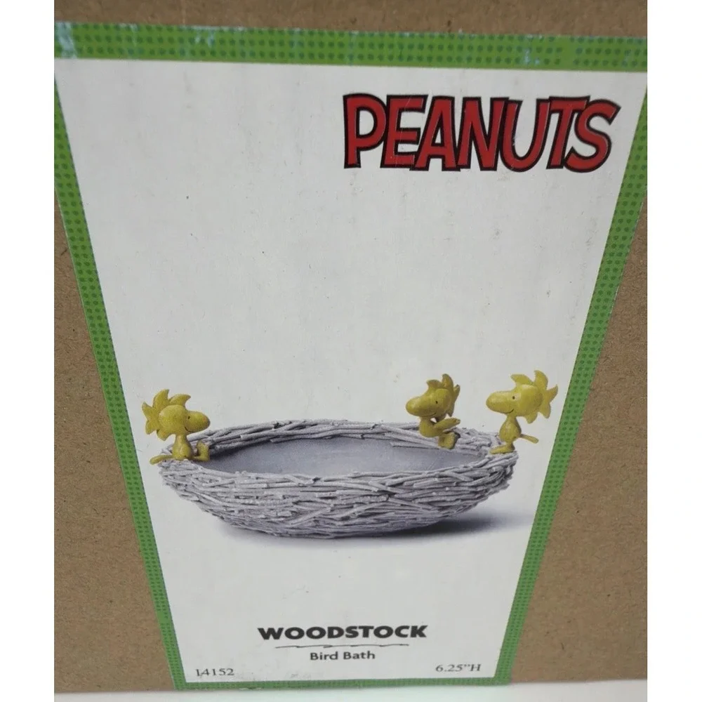 Roman Peanuts Woodstock Bird Bath Garden Statue Nest 6.25 Inch 14152 NEW